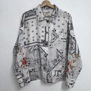 Johnny Was Workshop Ashton Bandana Worker Jacket Embroidered Women’s Small